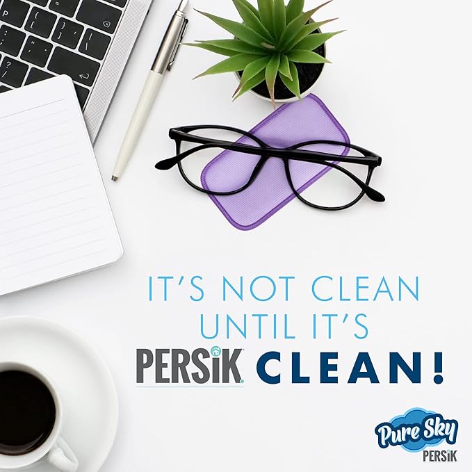 Pure-Sky Eyeglass Cleaner Cloth – Streak Free Ultra Microfiber Eyeglass Cleaner Wipes - Leaves no Wiping Marks - [4 Pack] - Cleans Lenses, Glasses, Screens, Cameras, Cell Phone, Eyeglasses, Tablets