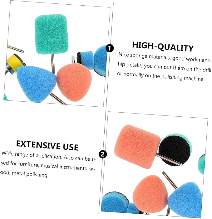 OUNONA 16pc Car Polishing Pads Kit Sponge Buffer Wheels Car Brush Set Buffing Discs Auto Detailing Kit
