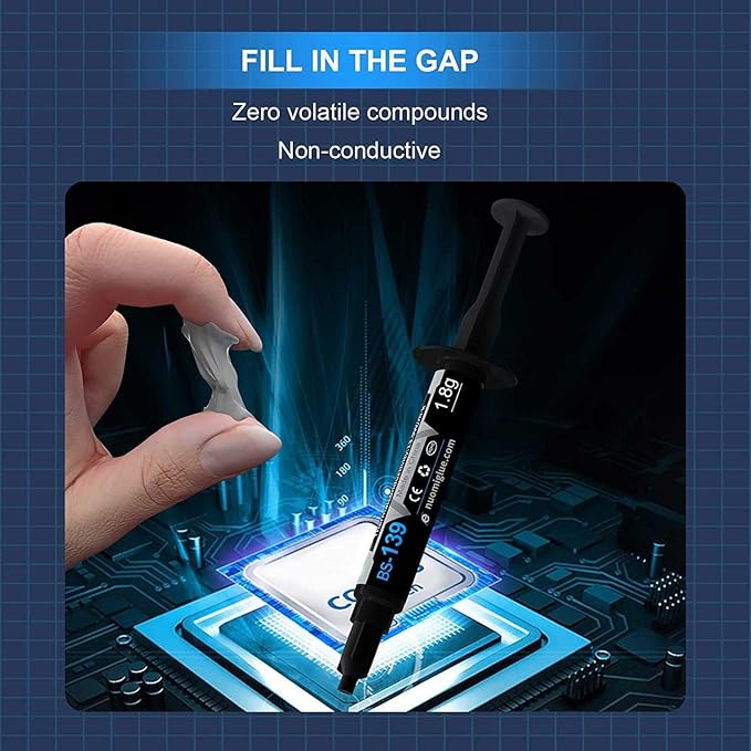 Thermal Paste, 1.8g with Toolkit CPU Paste Thermal Compound Paste Heatsink for IC/Processor/CPU/All Coolers, Carbon Based High Performance