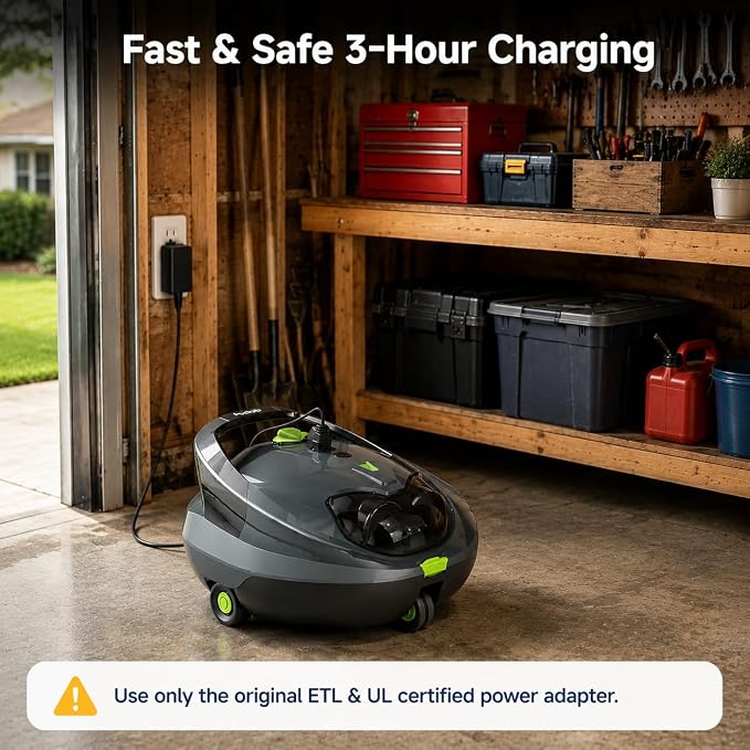 Pooloob PF1 Pro Pool Robot Vacuum with Floating Buoy & Tether, for Daily Clean Pool Maintenance Cleaner, Not for Initial or Deep Cleaning, Floor Only Cleaning for All Flat-Floor Above/In Ground Pools
