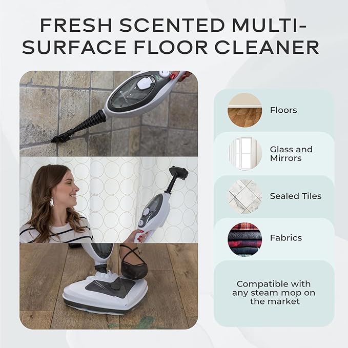 Steam & Go - The Housekeeper Steam Cleaner For Floors & Demineralized Water Bundle, 10-in-1 Hard Floor Cleaner Machine, 32 oz, Lavender Scent