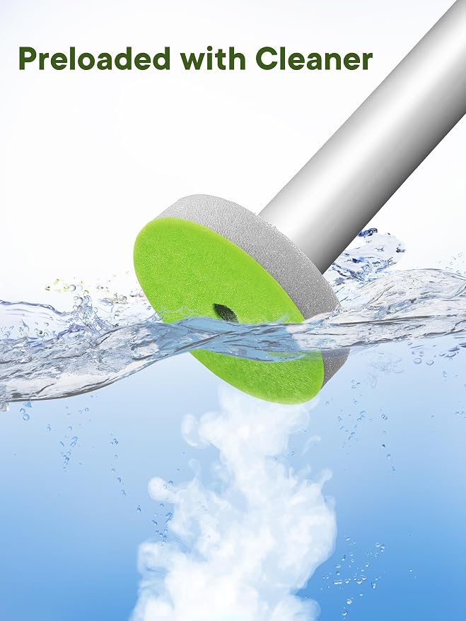 Disposable Toilet Brush and Holder Set, Toilet Bowl Cleaner Wand with 24 Refill Heads, Toilet Brush for Bathroom, Toilet Bowl Brush and Holder, Toilet Scrubber Kit with Storage