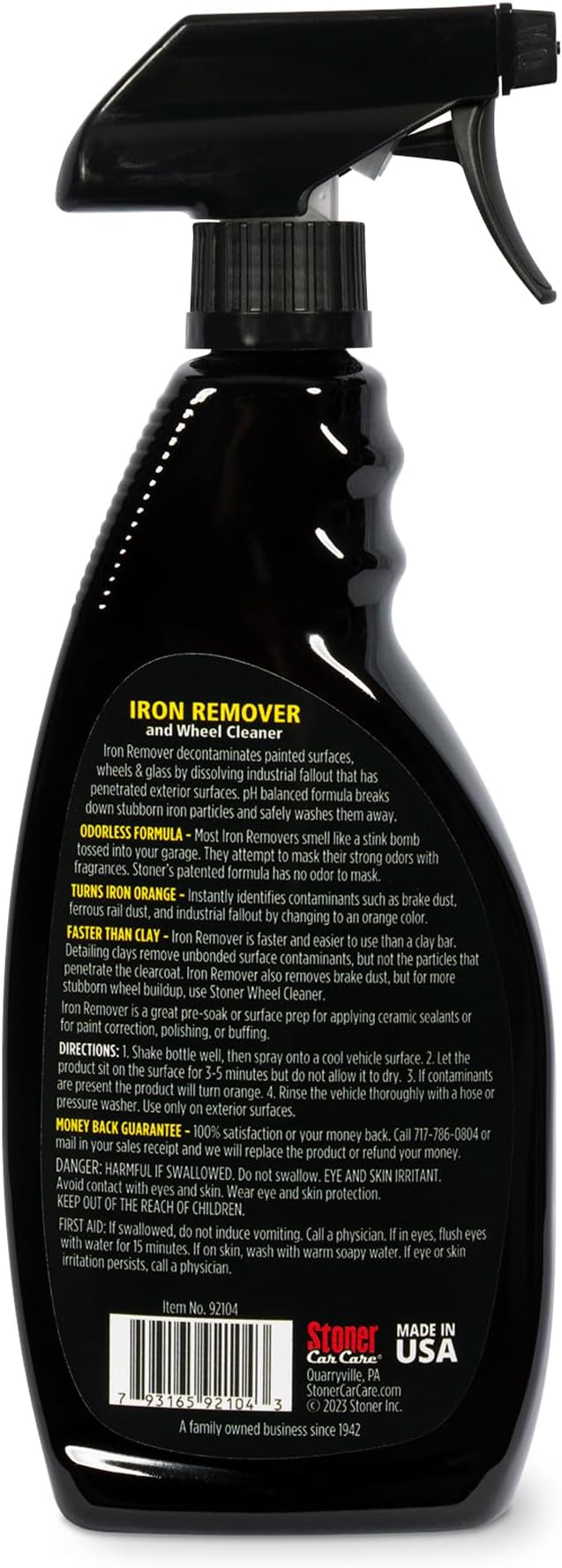 Stoner Car Care 92104-6PK Iron Remover & Wheel Cleaner – Odorless Iron Fallout & Brake Dust Remover for Paint, Wheels & Glass – pH Balanced Rust Decontaminant – Color Indicator – 22 fl oz (Pack of 6)