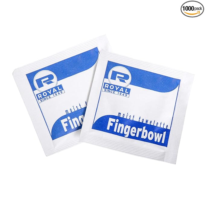Royal Moist Wet Wipe Towelette, Individually Wrapped, Package of 1000