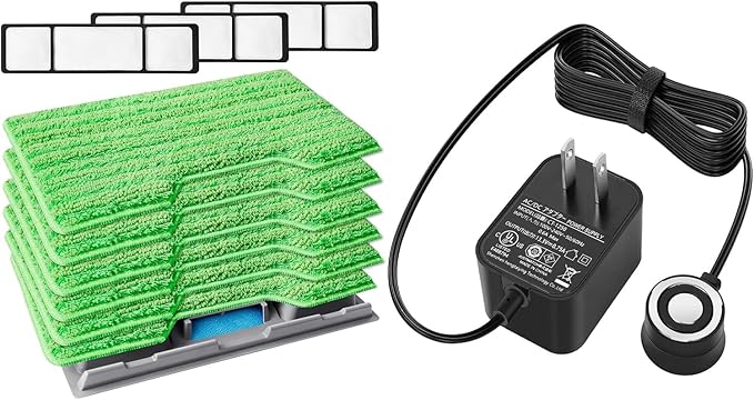 KEEPOW Reusable Mop Replacement Pads Compatible with Shark Vac Mop VM252 VM200 VC205 VM250 /QM250 VM190 VM200P12, Washable Vacuum Mop Pad Refills, Upgraded Design of Dirt Chamber