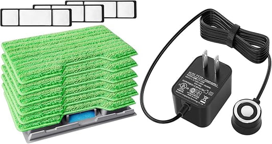 KEEPOW Reusable Mop Replacement Pads Compatible with Shark Vac Mop VM252 VM200 VC205 VM250 /QM250 VM190 VM200P12, Washable Vacuum Mop Pad Refills, Upgraded Design of Dirt Chamber
