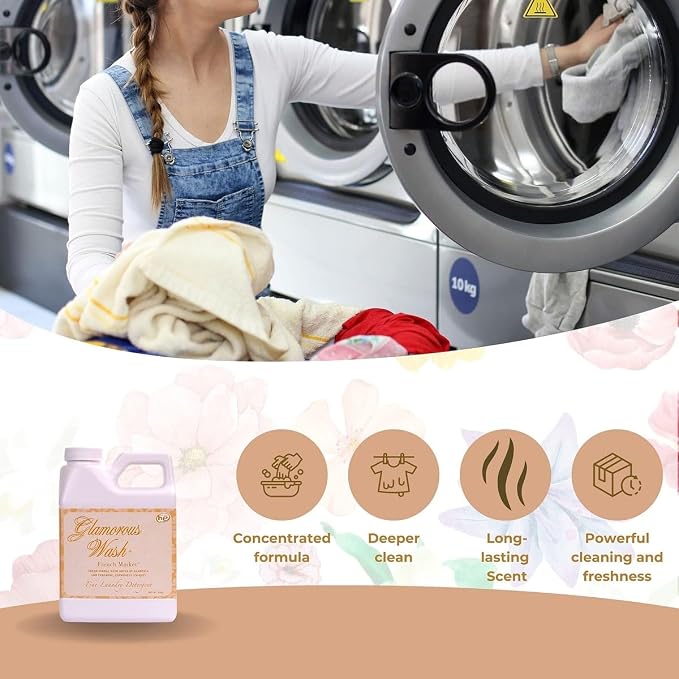 Worldwide Nutrition Bundle: Tyler Glamorous Wash French Market Scent Fine Laundry Liquid Detergent - Hand and Machine Washable - 16 oz, 454-gram Container and Multi-Purpose Key Chain