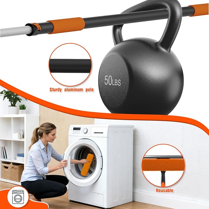 25FT Reach Window Squeegee Kit with Extension Pole, 2-in-1 Professional Washer for High Windows, 5-20FT Adjustable Reach, Rotatable Head for Indoor & Outdoor Use, Streak-Free Cleaning Tool for Home