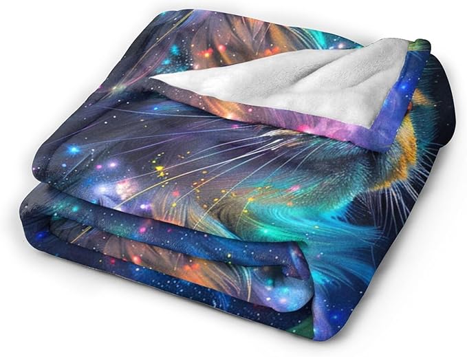 Tijuboni Cat Throw Blanket Cat Gifts for Girls Boys Women Men Kids Adults Soft Flannel Fleece Blanket for Couch Sofa Bed Home Decor 50"x60"