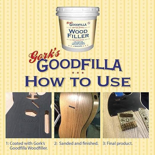 Goodfilla Ash, 1 Gallon (13.5lbs), Wood and Grain Filler, Stainable, Tintable, Sandable, Sandable, Zero Waste, Non-Toxic, USA Made