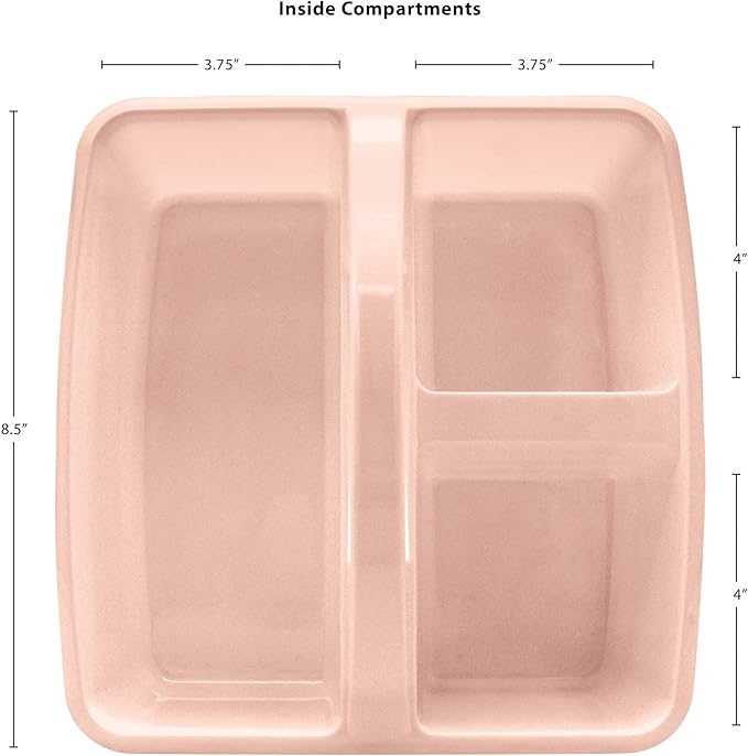 Teacher Created Resources Blush Portable Plastic Storage Caddy 6-Pack for Classrooms, Kids Room, and Office Organization, 3 Compartments