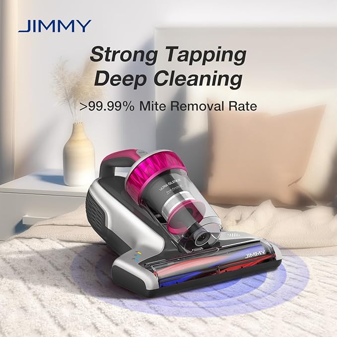 Jimmy WB73 Bed & Mattress Vacuum Cleaner with UV Sanitizer & Ultrasonic – Handheld Dust Remover with Smart Dust Sensor, HEPA Filtration for Pet Hair & Allergies (Corded)
