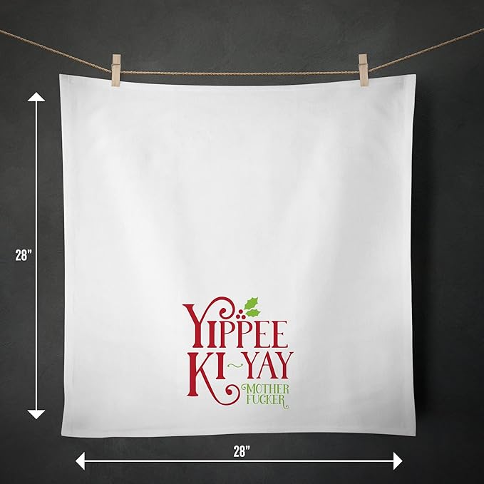 Yippee Ki Yay Funny Holiday Movie Kitchen Hand Towel