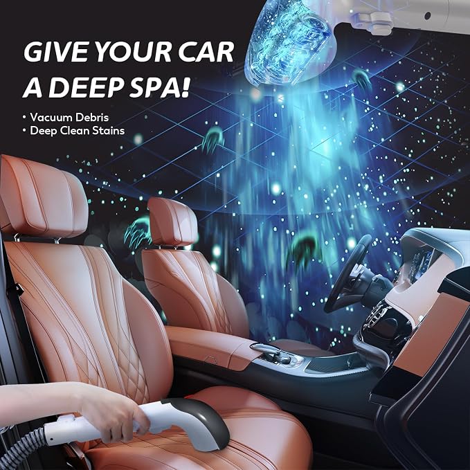 Upholstery Cleaner Machine 15KPa Portable Carpet Couch Deep Cleaner Handheld Rug Spot Cleaner Small Extractor Vacuum for Furniture Hand Held Sofa Shampooer for Car Seat Pet Stain