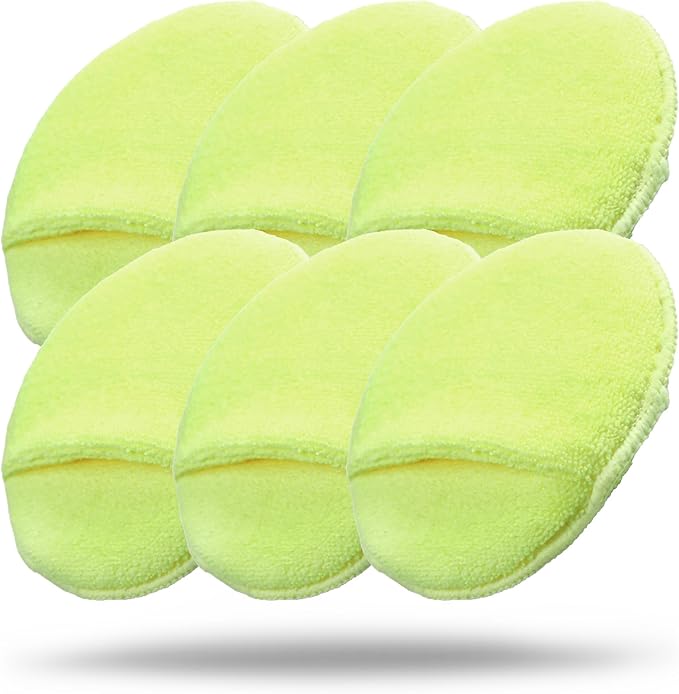 Maxshine Multipurpose Microfiber Finger Hold Applicator, Yellow, Dia: 16cm, 6 Pack