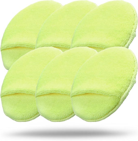 Maxshine Multipurpose Microfiber Finger Hold Applicator, Yellow, Dia: 16cm, 6 Pack