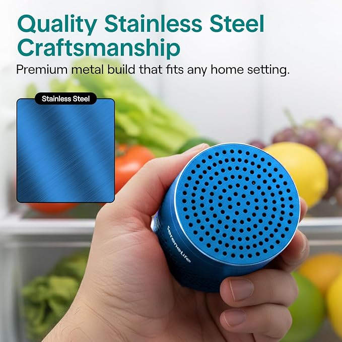 SereneLife Fridge Deodorizer & Odor Eliminator, Multi-Use Refrigerator Deodorizer Aluminum Pod for Freezer, Closet, Car, Shoes & Enclosed Spaces, Compact, Reusable & Lasts Up to 10 Years (Blue)