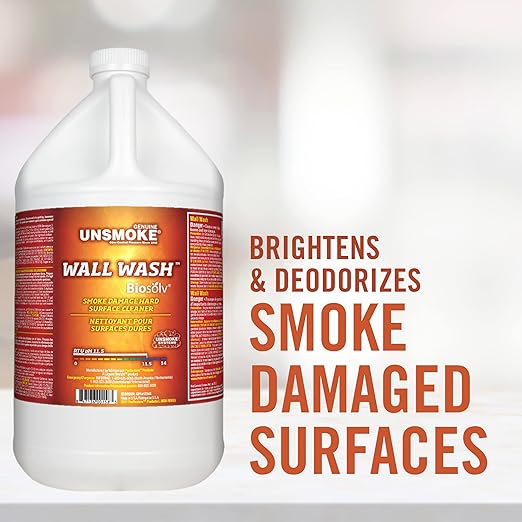 Wall Wash with Biosolv Multipurpose Degreaser for Walls and Smoke Damage Hard Surface Cleaner, 1-Gal Bottle (4 Pack)