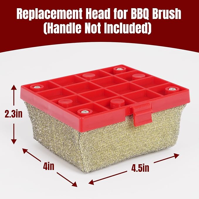 SHINESTAR Replacement Head for Our Grill Brush Bristle Free - Exclusive Aramid Fiber Non Metal Bristles BBQ Brush Refill, Heavy Duty Cleaning Pad for Outdoor Grill, Custom Fit for Our Brand Only