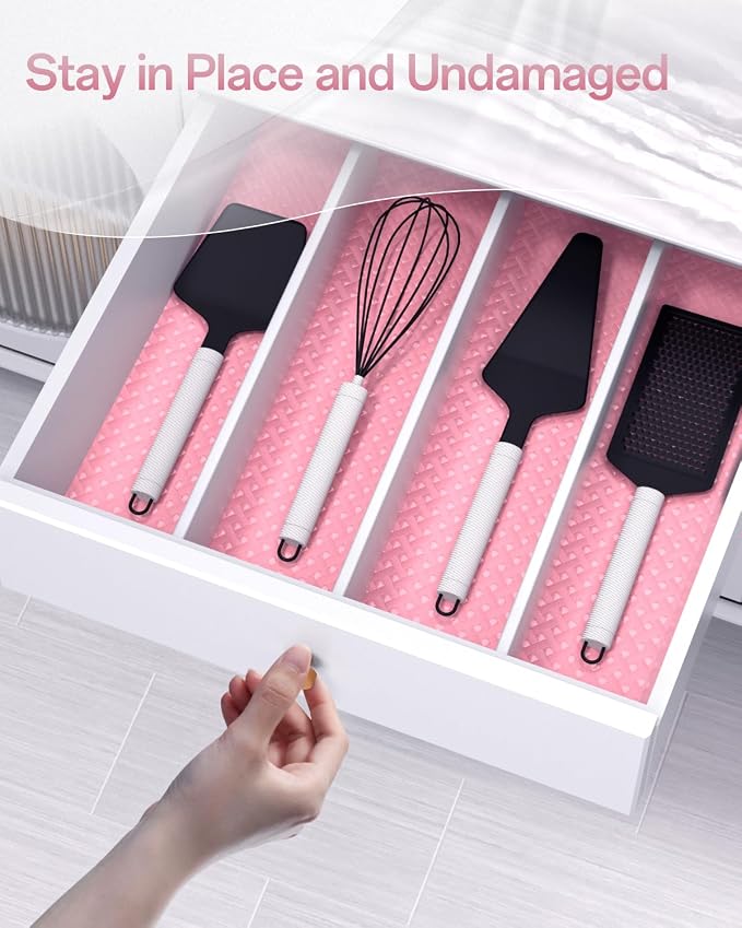 Shelf and Drawer Liner for Kitchen Cabinet, Non-Adhesive 18in x 120in Waterproof Contact Paper Refrigerator Liners Thickened Durable EVA Material Non Slip Mat for Dresser Cupboard Pantry Protector