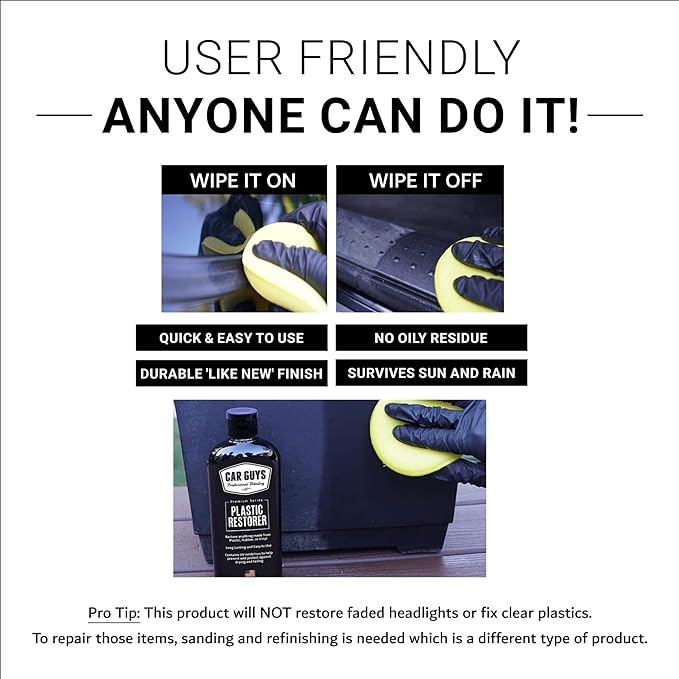 CAR GUYS Car Detailing Kit | Wheel Cleaner 18 Oz & Plastic Restorer 8 Oz