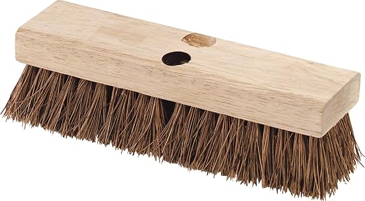 SPARTA Flo-Pac Palmyra Floor Scrubber, Deck Cleaning Brush, Outdoor Broom with Palmyra Bristles for Outdoor Surfaces, 10 Inches, Tan, (Pack of 12)