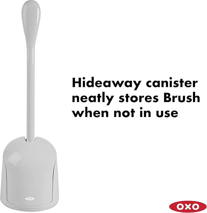 OXO Good Grips Compact Toilet Brush & Canister Bundle - Gray and White