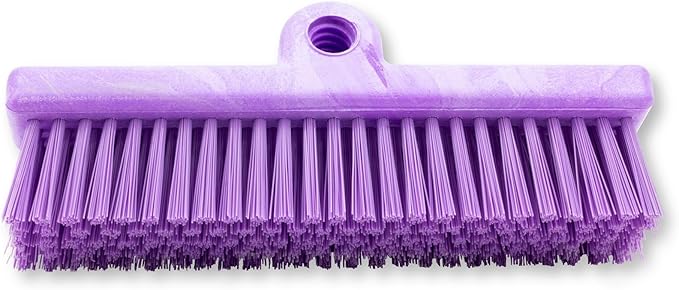 SPARTA 40423EC68 Plastic Floor Scrub Brush, Wall Brush, Equipment Brush With Nonabsorbent Bristles For Industrial Kitchens, Hospitals, Commercial Cleaning, 10 Inches, Purple, (Pack of 2)