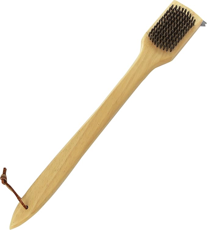 MINTCRAFT SP2483L Wood Stainless Steel Grill Brush, 18-Inch