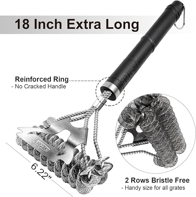 GRILLART Grill Brush Bristle Free Bundle with Grill Basket Heavy Duty