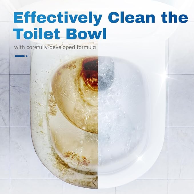 Vacplus Toilet Bowl Cleaner Tablets 60 PACK, Automatic Toilet Bowl Cleaners with Bleach for Deodorizing and Descaling, Bathroom Cleaner Against Tough Stains