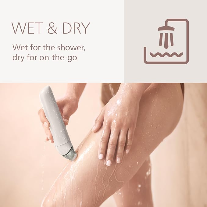 Philips Lady Shaver Series 8000 - Cordless, Wet & Dry Electric Shaver, 3-Blade Shaving System, Flexible Shaving Head, LED Light, for Face, Legs, Body & Bikini, 100 Mins. Runtime, Model BRL159/00