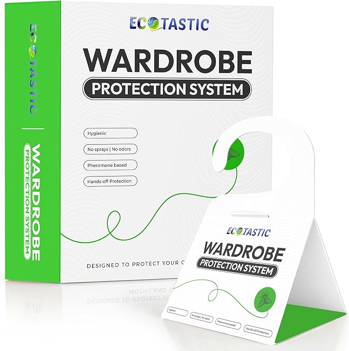 Clothing Moth Traps (6 Count) – Pheromone Moth Trap for Closet, Clothes & Storage – Non-Toxic Foldable Sticky Traps for Clothes Moths, Larvae Prevention