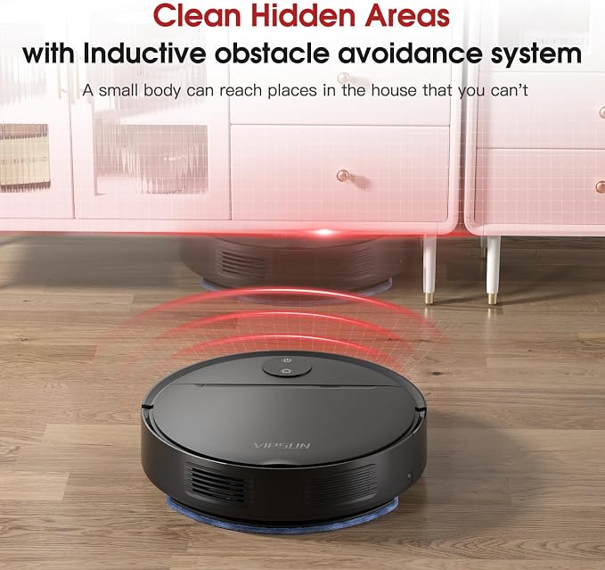 VIPSUN Robot Vacuum and Mop Combo with 4000Pa Suction, APP/Voice/Remote Control, Robotic Vacuums with Personalized Adjustment Setting, Self-Charging, Obstacle Avoidance, Smart Home Robot Aspiradora