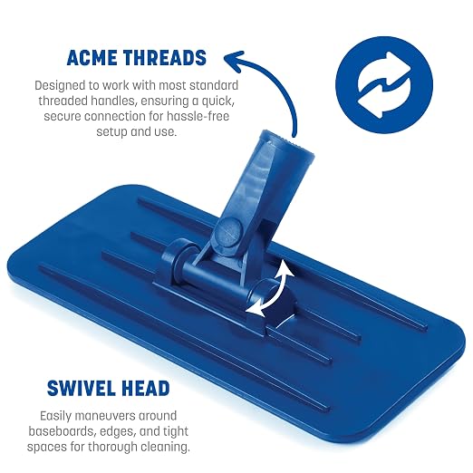 SPARTA Flo-Pac Swivel Pad Holder Cleaning Pad Holder, Floor Pad Holder with High Impact Plastic for Cleaning, 9.25 X 3.63 X 1.75 Inches, Blue