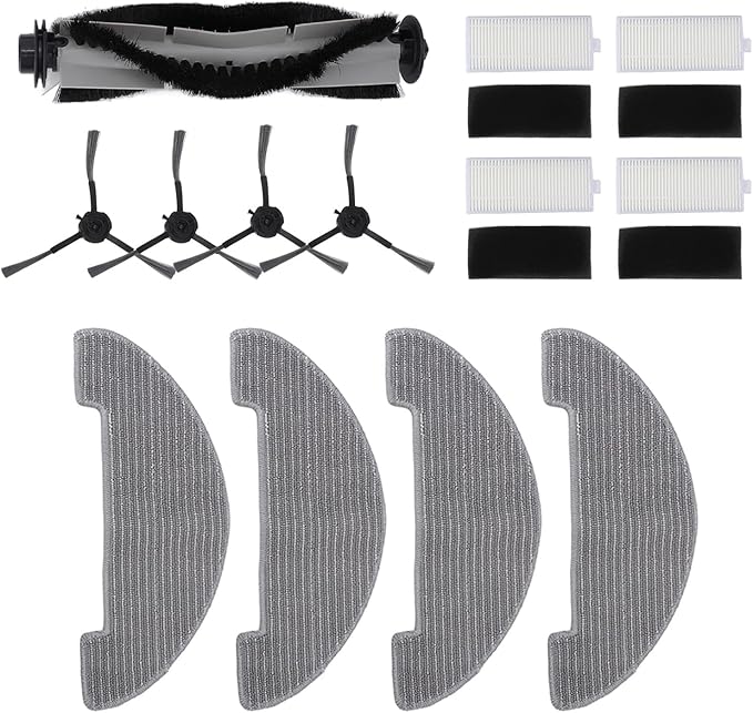Robot Vacuum Cleaner Replacement Accessories for Nimble T7 T8, Including Main Brush Side Brush Filter Mop Cloth Set