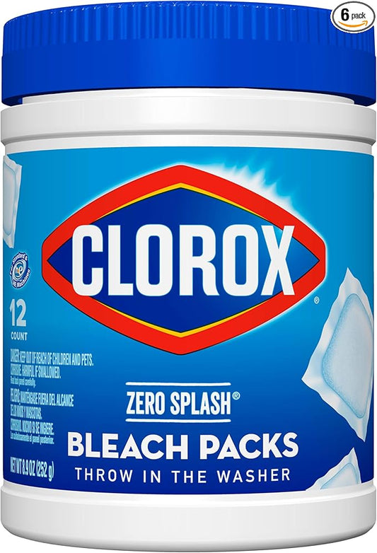 Clorox Control Bleach Packs Regular Laundry Packs, 12 Count (Pack of 6)
