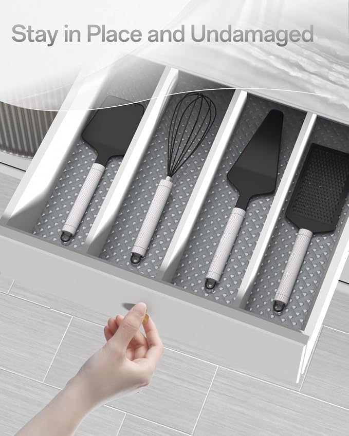 Shelf and Drawer Liner for Kitchen Cabinet, Non-Adhesive 18in x 240in Waterproof Contact Paper Refrigerator Liners Thickened Durable EVA Material Non Slip Mat for Dresser Cupboard Pantry Protector