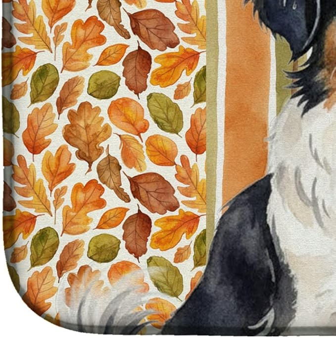 Caroline's Treasures Tricolor Japanese Chin Heirloom Fall Dish Drying Mat Absorbent Dish Drying Mat Pad for Kitchen Counter Dish Drainer Mat for Countertop, 14 x 21", Multicolor