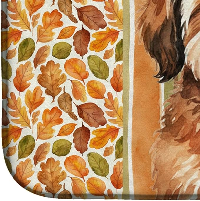 Caroline's Treasures Sable Havanese Heirloom Fall Dish Drying Mat Absorbent Dish Drying Mat Pad for Kitchen Counter Dish Drainer Mat for Countertop, 14 x 21", Multicolor