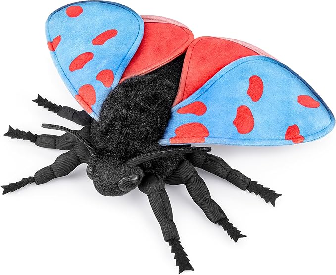 Cinnabar Moth Plush Toy - Lifelike Blue Cinnabar Moth Stuffed Animals 11in, Realistic Soft Big Wings Moth Toys, Unique Plush Collection for Kids