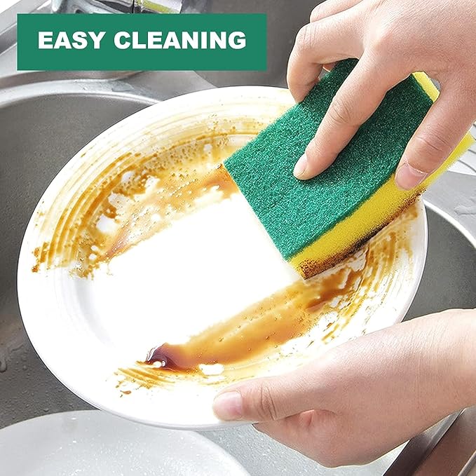 Individually Wrapped Sponges, Kitchen Dishwashing Sponge Bulk, Non Scratch Dishes Scouring Pad Dishcloth, Odor-Free Sponge Wipes for Household Cleaning Dishes Travel Apartments (1000 Pack)