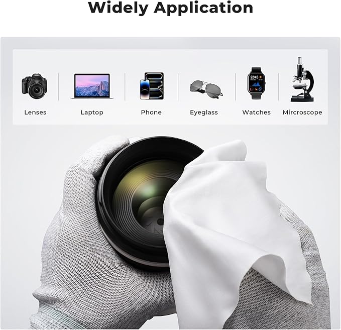K&F Concept 10 Pack Microfiber Cleaning Cloths，Washable Reusable, with 200ML Screen Cleaner Spray