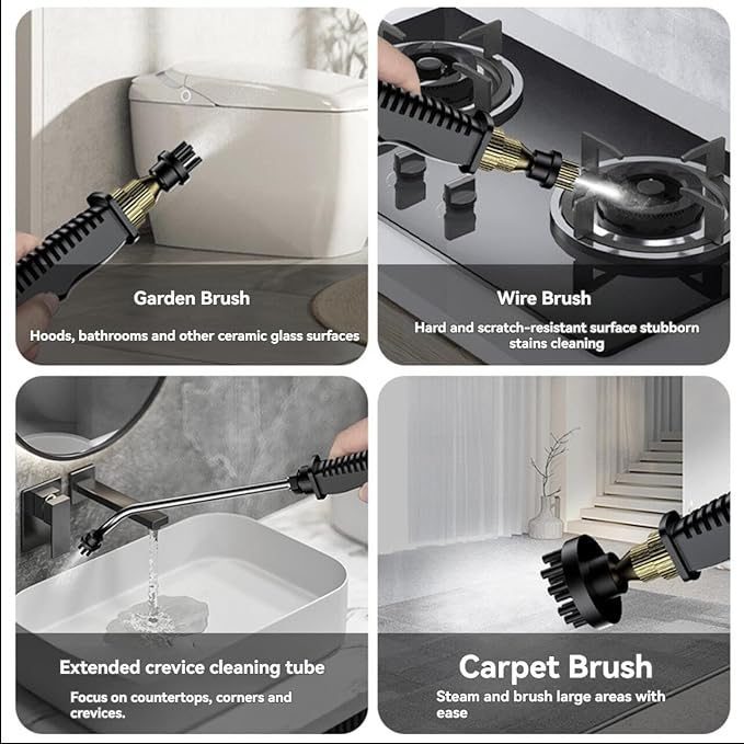 Foandbevi Handheld Steam Cleaner, 2500W High Pressure Multi-Surface Steam Cleaner for Home Use, Car Steamer For Cleaning Auto Detailing Kitchen Floors Tools