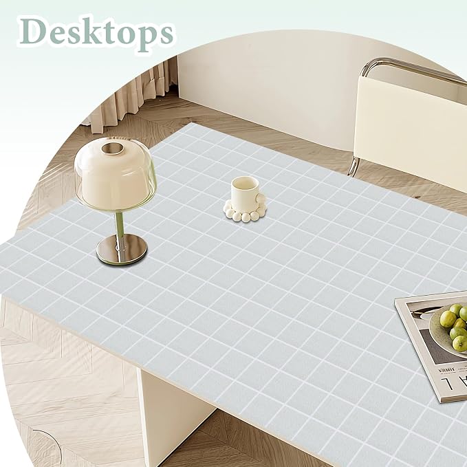 Drawer and Shelf Liner for Kitchen Cabinet: 17 in X 20 Ft Non Slip Waterproof Shelf Paper Non Adhesive Refrigerator Liners Light Gray Grid Easy Liners for Bathroom