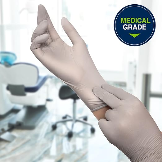 HALYARD Sterling SG Nitrile Powder-Free Exam Gloves, 3.7 mil, 9.5 Inches, Gray, Small, 41658 (Case of 2500)