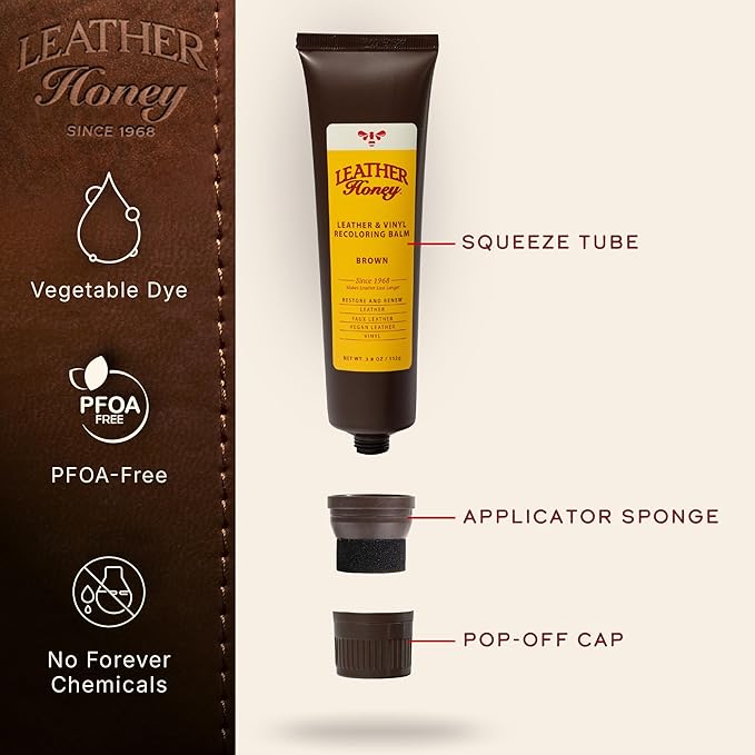Leather Honey Complete Leather Care Kit & Brown Recoloring Balm