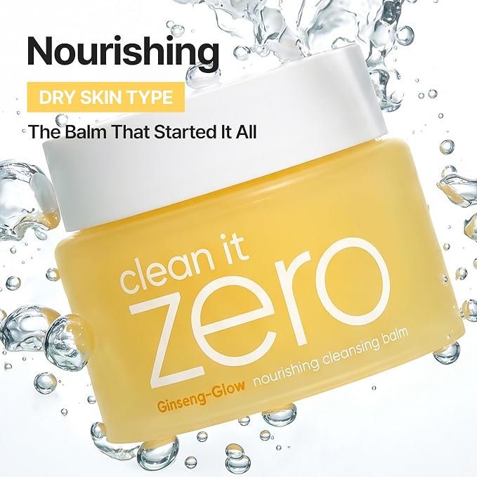 BANILA CO Clean it Zero Nourishing Cleansing Balm | Korean Makeup Remover for Dry Skin | Vegan | Cleansing Oil, Facial Cleanser Made with Ginseng Root & Soybean Peptide (100ml / 3.38 fl. oz)