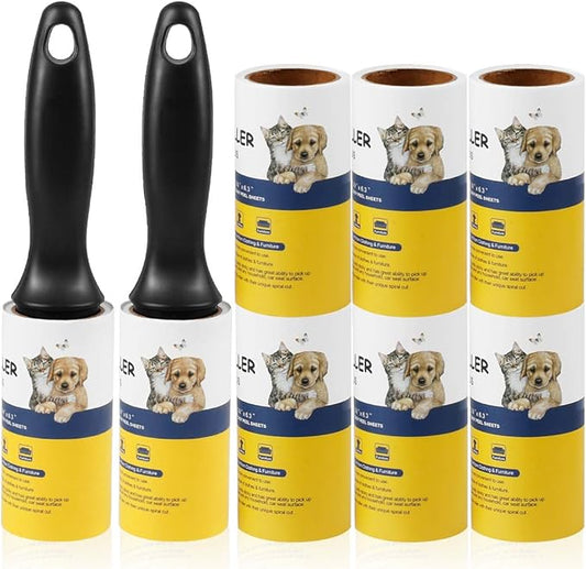 Lint Roller Pet Hair Remover - Sticky Lint Remover Rollers for Clothes Pet Hair Cat 8 Pack