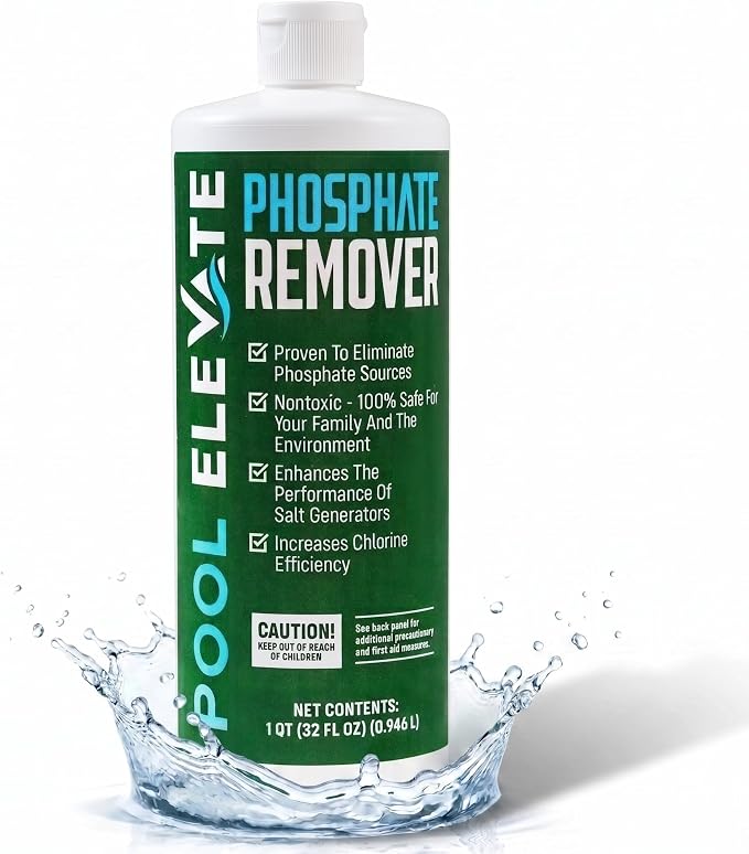 Phosphate Remover - Maintain Crystal Clear Water, Enhance Pool Water Quality for Above and Inground Pools, Safe for Your Pool and Equipment. 32 oz